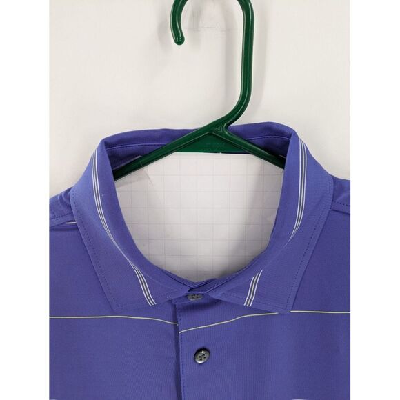 Footjoy Men's Purple Striped Stretch Golf Polo Shirt, Large, Excellent! - Picture 4 of 7